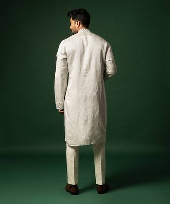Grey mirror work kurta set 2