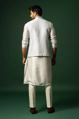 Sky sun hand embroidered nehru jacket set