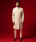 Ivory embroidered sherwani set