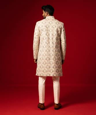 Ivory embroidered sherwani set 2