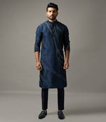 Blue criss cross kurta set