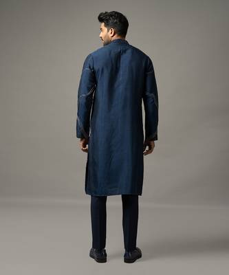 Blue criss cross kurta set 2