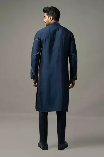 Blue criss cross kurta set
