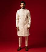 Ivory hand crafted sherwani set