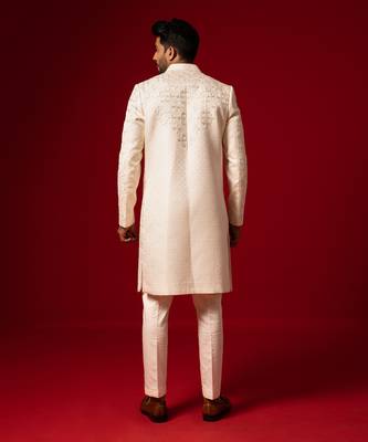 Ivory hand crafted sherwani set 2