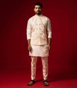 Tuft bush traditional embroidered nehru jacket set