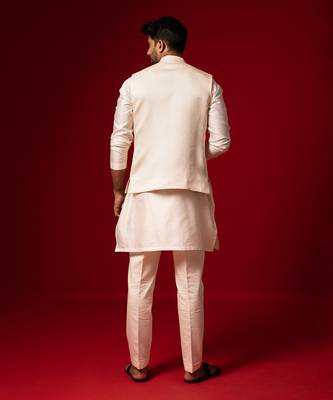 Tuft bush traditional embroidered nehru jacket set 2