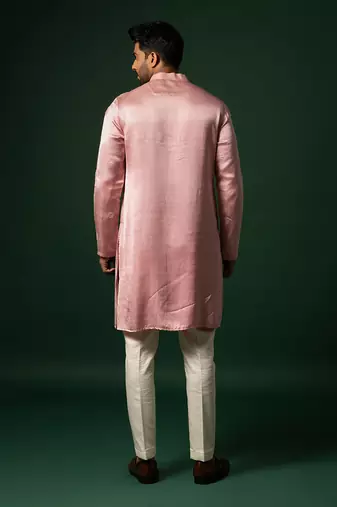 Rudy pink roseate flower kurta set