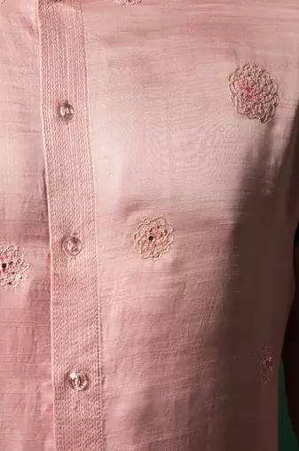 Rudy pink roseate flower kurta set