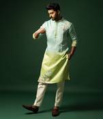 Ombre mint green kurta set