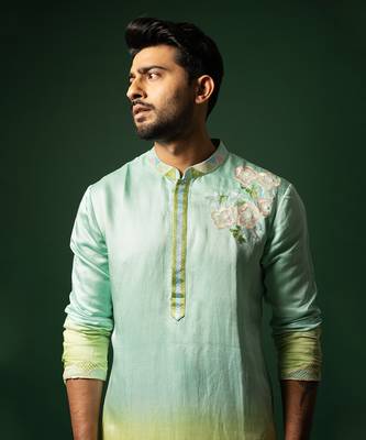Ombre mint green kurta set 4