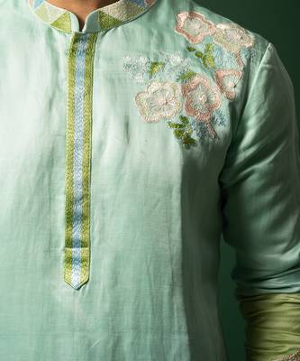 Ombre mint green kurta set 5