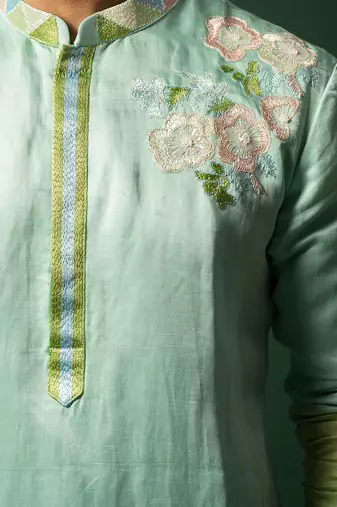 Ombre mint green kurta set