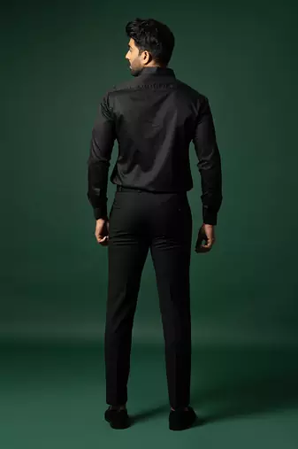 Black side stripes shirt