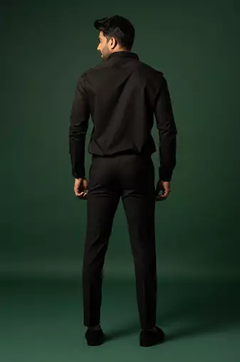 Black kardana hand work shirt