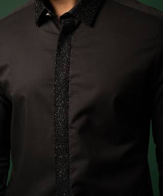 Black kardana hand work shirt 3