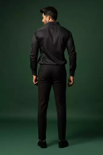 Black kardana hand work shirt