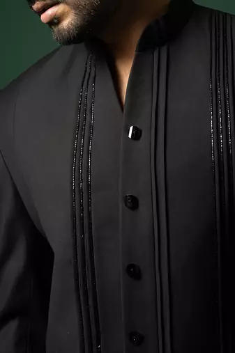 Black katdan bandhgala set