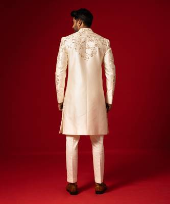 Ivory floral sherwani set 2