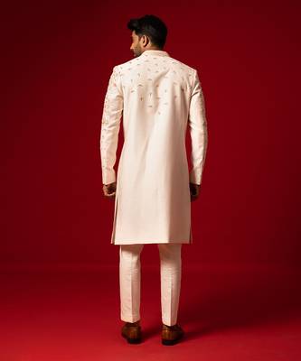 Rose gold classic sherwani set 2