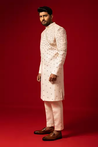 Rose gold classic sherwani set