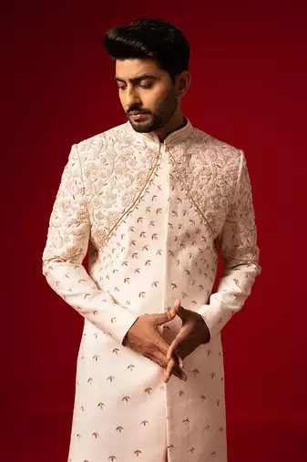 Rose gold classic sherwani set
