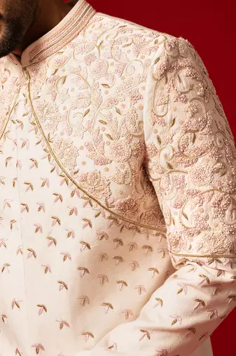 Rose gold classic sherwani set