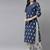 Yufta blue & white ethnic motifs printed mirror work kurta with palazzos & dupatta