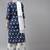 Yufta blue & white ethnic motifs printed mirror work kurta with palazzos & dupatta