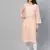 Hand Embroidered Peach Cotton Lucknow Chikankari Indian Women Straight Kurta