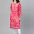 ADA Hand Crafted Coral Pink Cotton Lucknow Chikankari Indian Women Straight Kurta - A133720