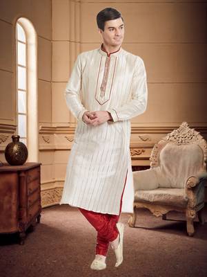 Maroon Art Silk Silk Blend Kurta Pajama 5