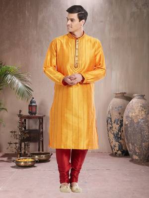 Indian Poshakh Maroon Art Silk Silk Blend Kurta Pajama 5