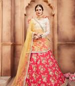 Fusionic pink embroidered silk lehenga-choli with blouse