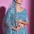 Fusionic blue embroidered silk lehenga-choli with blouse