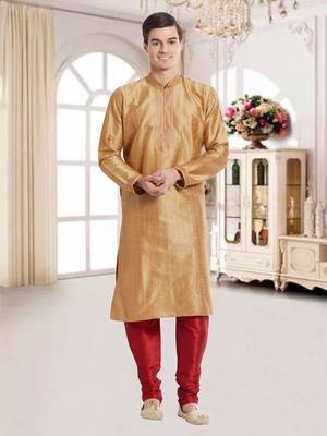 Indian Poshakh Maroon Art Silk Silk Blend Kurta Pajama 5