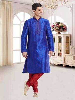 Indian Poshakh Maroon Art Silk Silk Blend Kurta Pajama 5