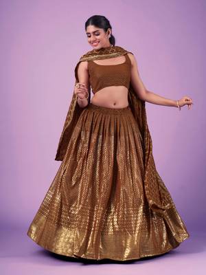 Fusionic grey embroidered georgette lehenga-choli with blouse 2