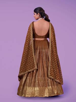 Fusionic grey embroidered georgette lehenga-choli with blouse 3