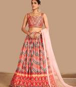 Fusionic multicolor printed art_silk readymade-lehenga-cholis with blouse