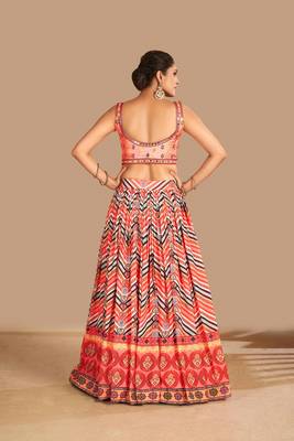 Fusionic multicolor printed art_silk readymade-lehenga-cholis with blouse 3