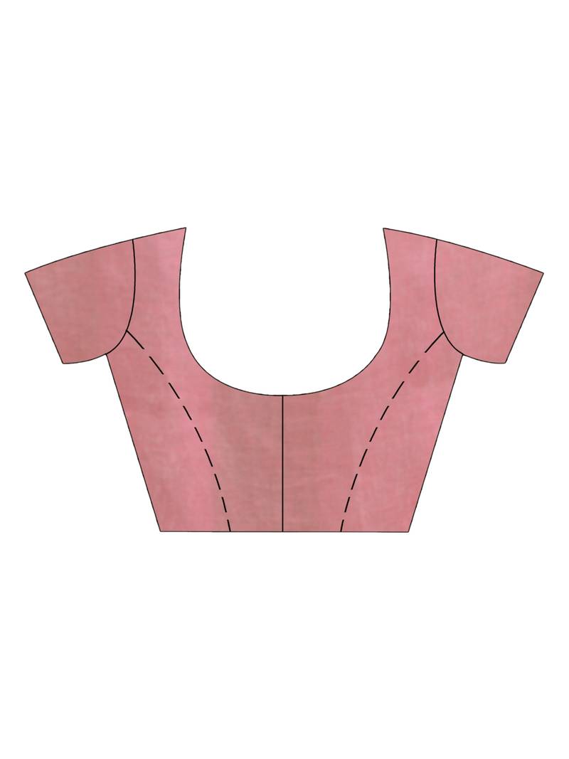 Hillside green And pink Stipe Handwoven linen handloom Saree