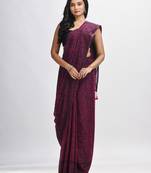 Magenta cotton dolls Printed Saree