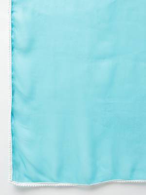 V TRADITION Women Turquoise Blue Bandhani Printed Kurta with Trousers  Dupatta 4