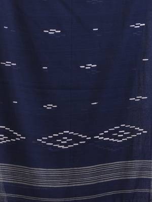 Navy Bule Body Buti Handloom Molmol Cotton Jamdani Saree Without Blouse 5