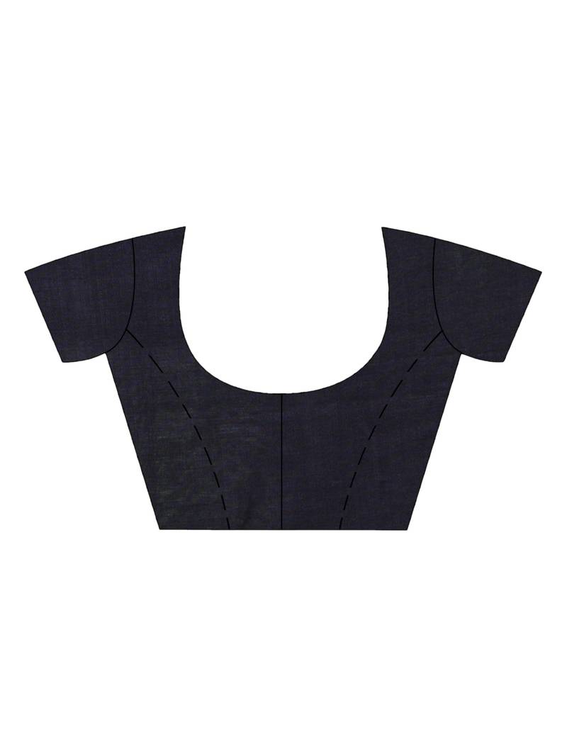 Dark grey cotton with red border handwoven jamdani saree