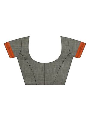 Grey cotton Jacquard jamdani saree 5