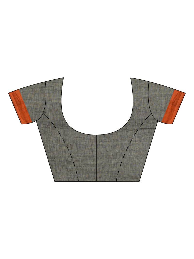 Grey cotton Jacquard jamdani saree