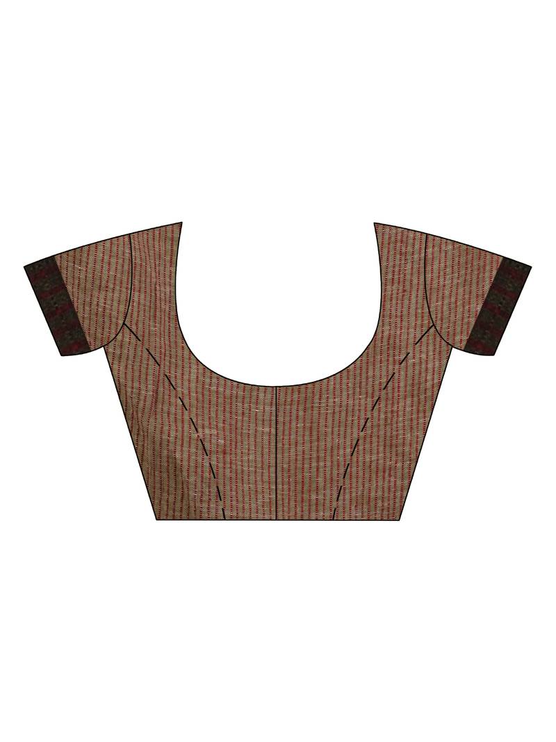 Sege green linen all body pom pom with pallu stipe handwoven saree