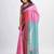 Pink cotton with solid body in sky blue pallu handloom saree